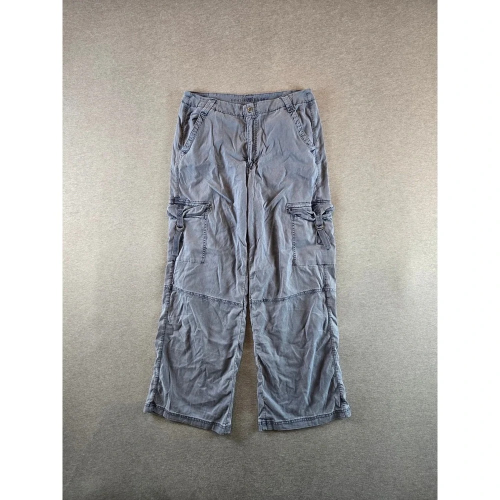 American Eagle Cargo Pants‎ Women 12 Blue Super High Rise Baggy Wide Leg Utility